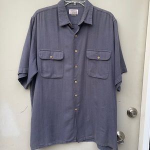 Men's Banana Republic 100% cotton grey short sleeve button down w pocket